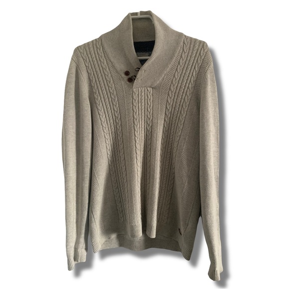 Ted Baker London Other - Ted Baker Wool Mix Cable Knit Shawl Sweater Cream Size Large